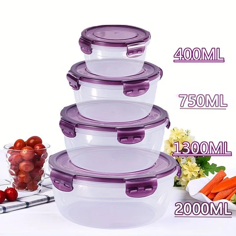 Round Food-Grade Microwave Safe Storage & Lunch Box Set