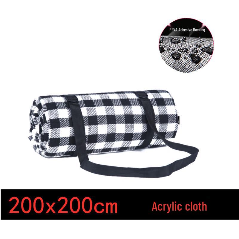 OEING Red and White Plaid Picnic Mat