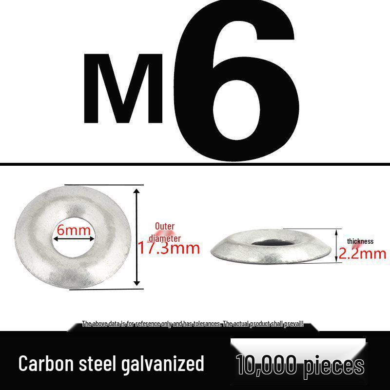 Galvanized Bowl-Shaped Fish Eye Washer for Self-Tapping and Drywall Screws (M4/M5/M6)