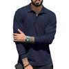 Fashion Men's Casual Lapel Long Sleeve Men's T-shirt Men's Lapel Polo Shirt Tops