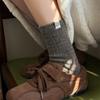 Woolen Socks for Women In Autumn and Winter  Maillard Vertical Mid-calf Socks with Fabric Labels for Warmth  Long Pile Socks