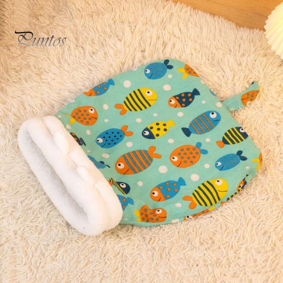 Winter Cat Sleeping Bag Cozy Semi-Enclosed Pet Sack for Indoor Cats 360-degree Wrap Self-warm Plush Cat Bed for Small Pets