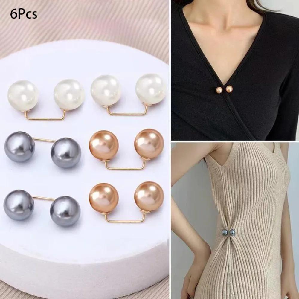 

Fashion Imitation Pearl Brooch Detachable Tighten Waist Button Waist Clip Retractable Button Pants Pin Waist Buckle Button
