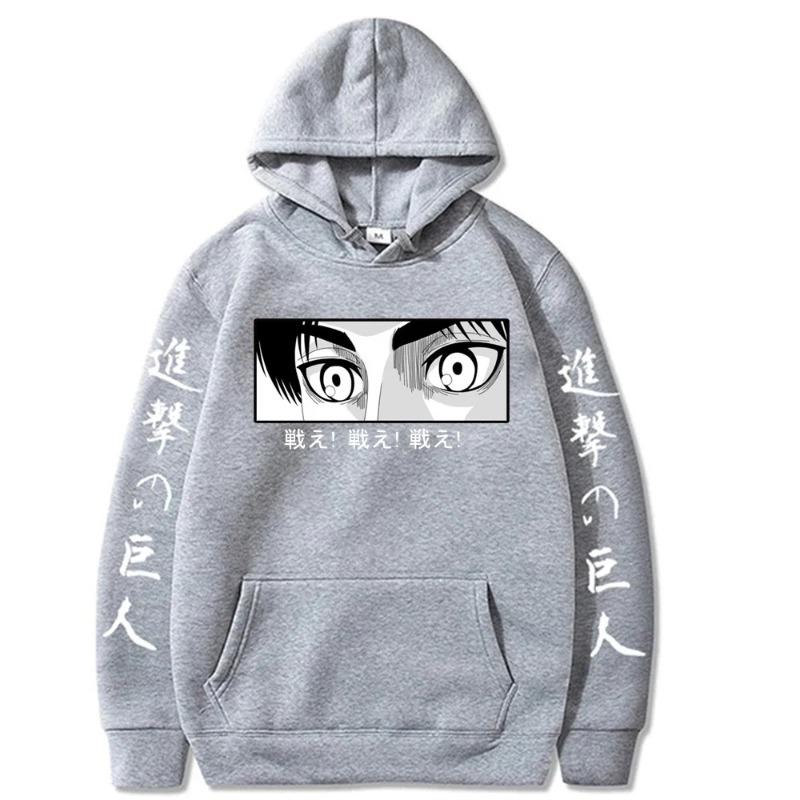 Autumn Men Hoodies Anime Attack on Titan Unisex Long Sleeve Eren Yeager Eyes Pullover Sweatshirts Tops