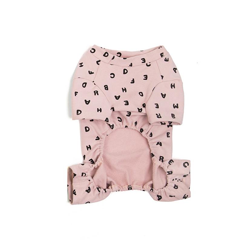 

Зимняя теплая пижама для французского бульдога для маленьких собак, хлопковый комбинезон с надписью для щенков, комбинезон для корги, сиба-ину, костюм талисмана S розовый