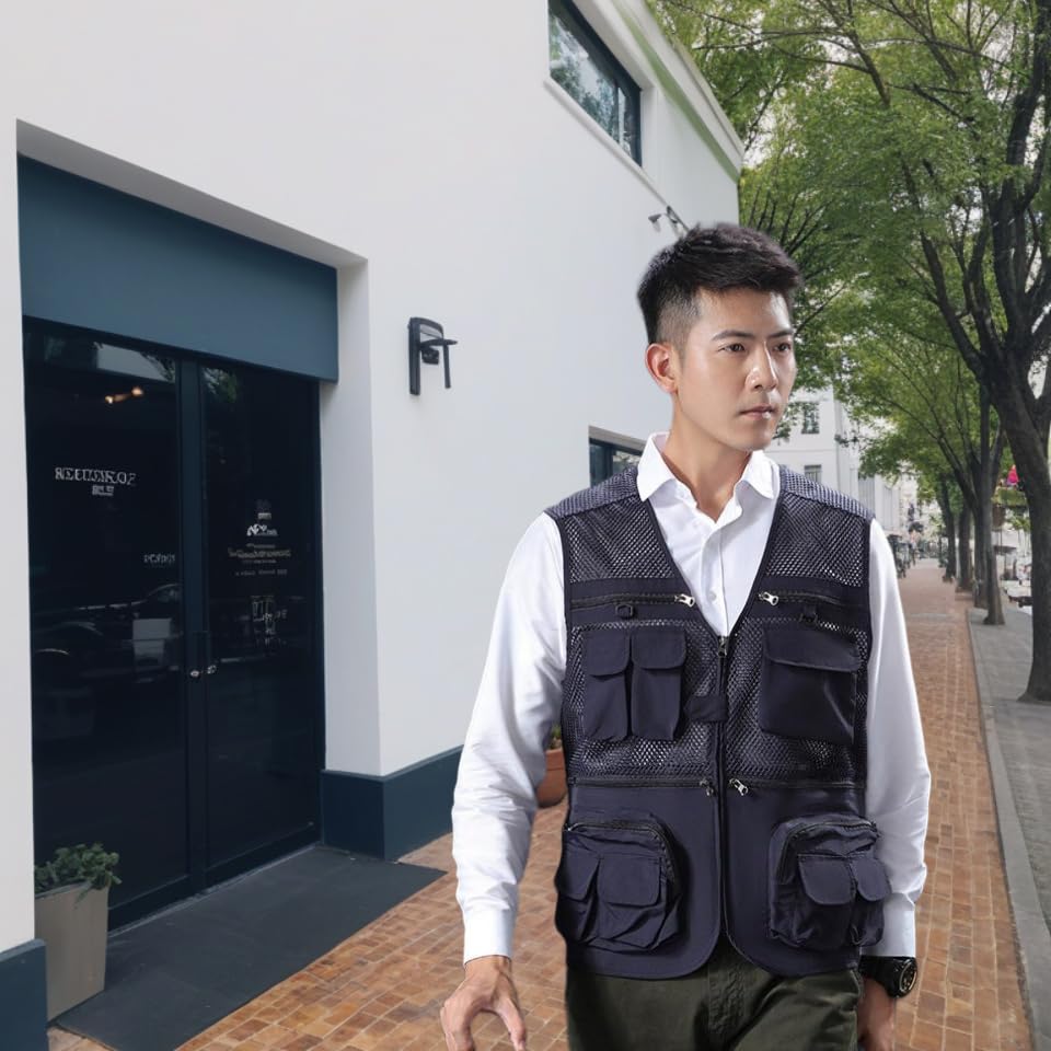 Fishing Work Breathable Outdoor Vest with Multiple for and Emergency Large Size [songlibin] Men's Vest, Vest, Mesh, Pockets, Unisex, Photography,