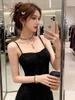 Spicy Girl Sexy Spaghetti Strap Mini Dress - Slim Fit, Hip-Hugging, Waist-Cinched for Spring 2026