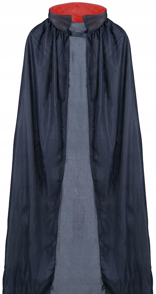 Czarna Długa Peleryna Diabła Wampira Nietoperza Halloween Karnawał 140Cm