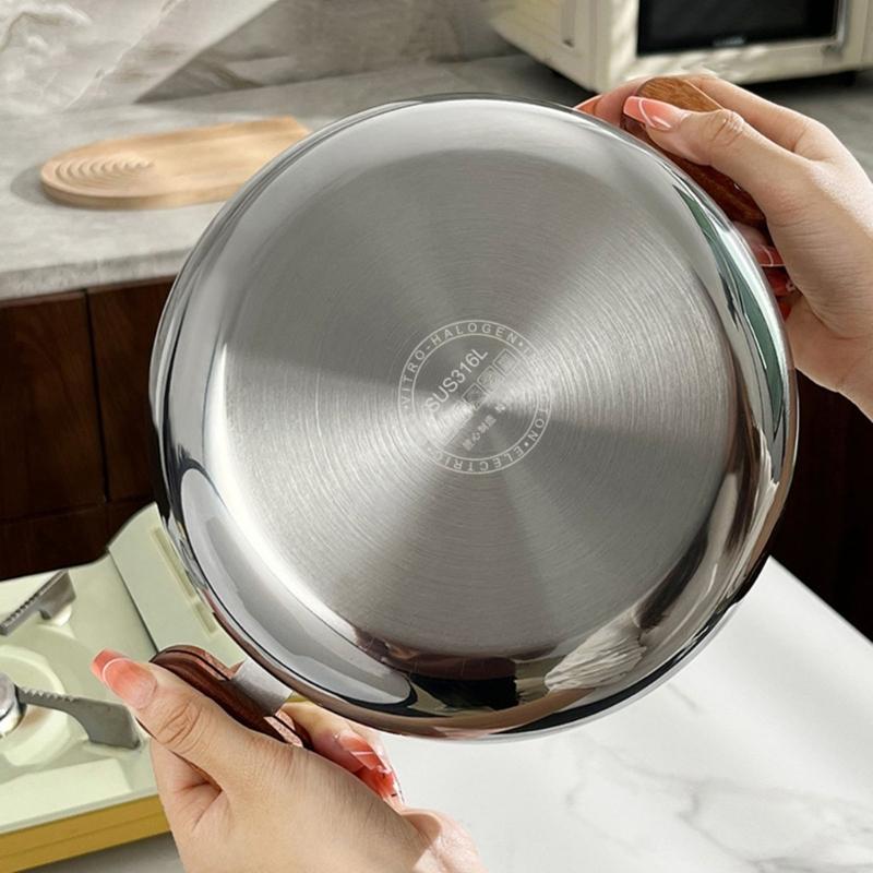 Premium 304 Stainless Steel Double Layer Steamer Pot with Wood Handle Suitable for Efficient and Even Cooking Experience
