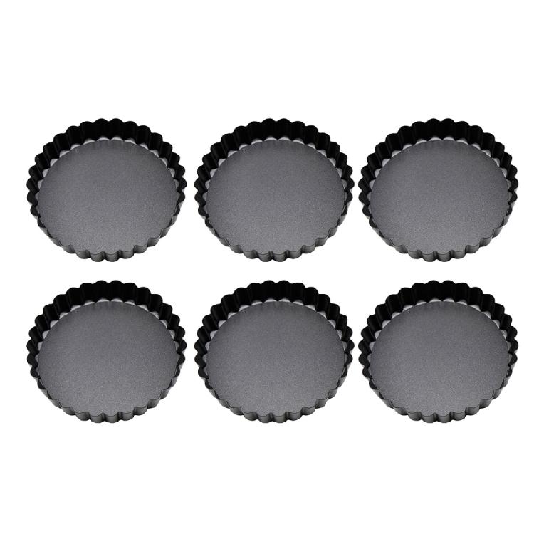 6 Pack Small Mold Set Fluted Baking Pans Convenient Removable Bottom Tart Pans