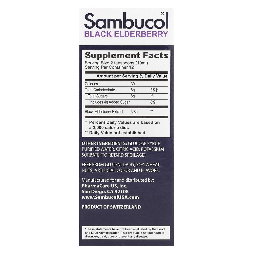 Sambucol Black Elderberry, Original Formula, 4 Fl Oz (120 Ml)