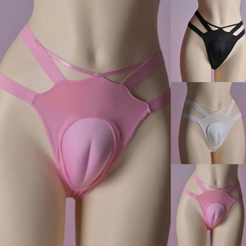Hiding Gaff Lingerie Men Camel Toe Control Panties Underwear Crossdressing Thong Hollow Out G-strings Elastic Strap