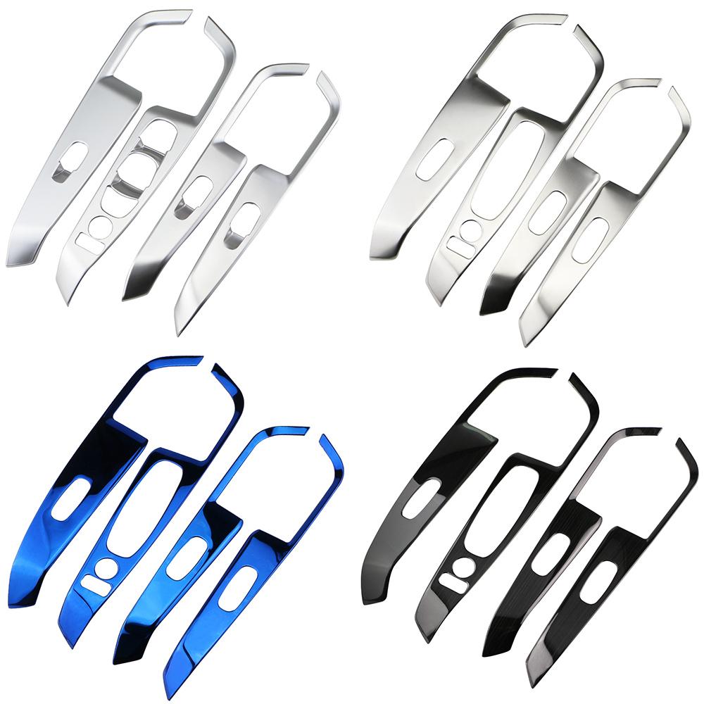 4Pcs Car Door Armrest Window Lift Switch Button Panel Cover Trim Decoration Sticker for Nissan Kicks 2017 - 2022 Accessories