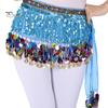 Gonna da danza del ventre con paillettes e nappa, sciarpa in vita, stile esotico, annodabile, gonna sottile regolabile, gonna trasparente in pizzo, spettacolo teatrale, cosplay, minigonna, grembiule avvolgente