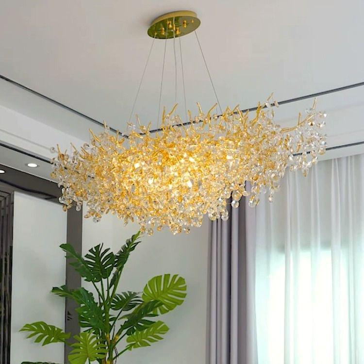 Villa Crystal Branch Chandelier: Elegant American French Luxury for Grand Living Rooms and Halls