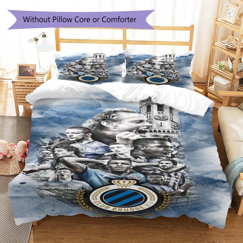 Club Brugge KV Legends Team City Landscape Print 3 Pieces Duvet Cover Set Belgian Soccer Bedding Bedroom Decor Without Pillow Core Comforter