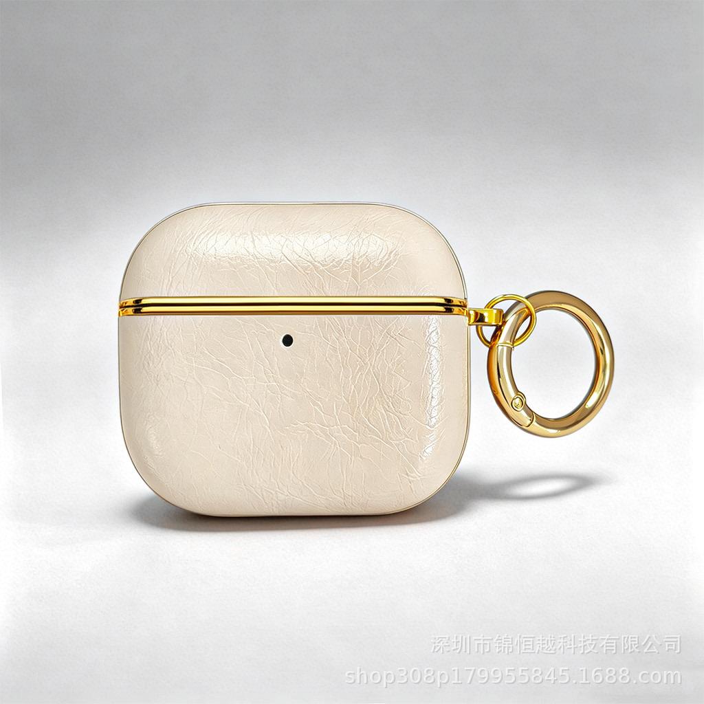 Oil Wax Leather Pattern Apple AirPods Pro1 for 1/1/1/1st Generation Wireless Bluetooth Headset Cover Anti-drop Hard Case
