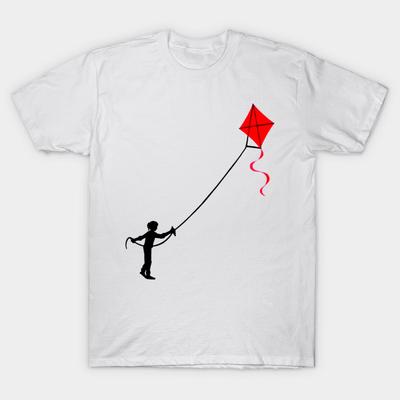 T-shirt Femme Personne Volant un Cerf-volant Imprimé Harajuku Kawaii T-shirt Été Manches Courtes T-shirt Femme Haut