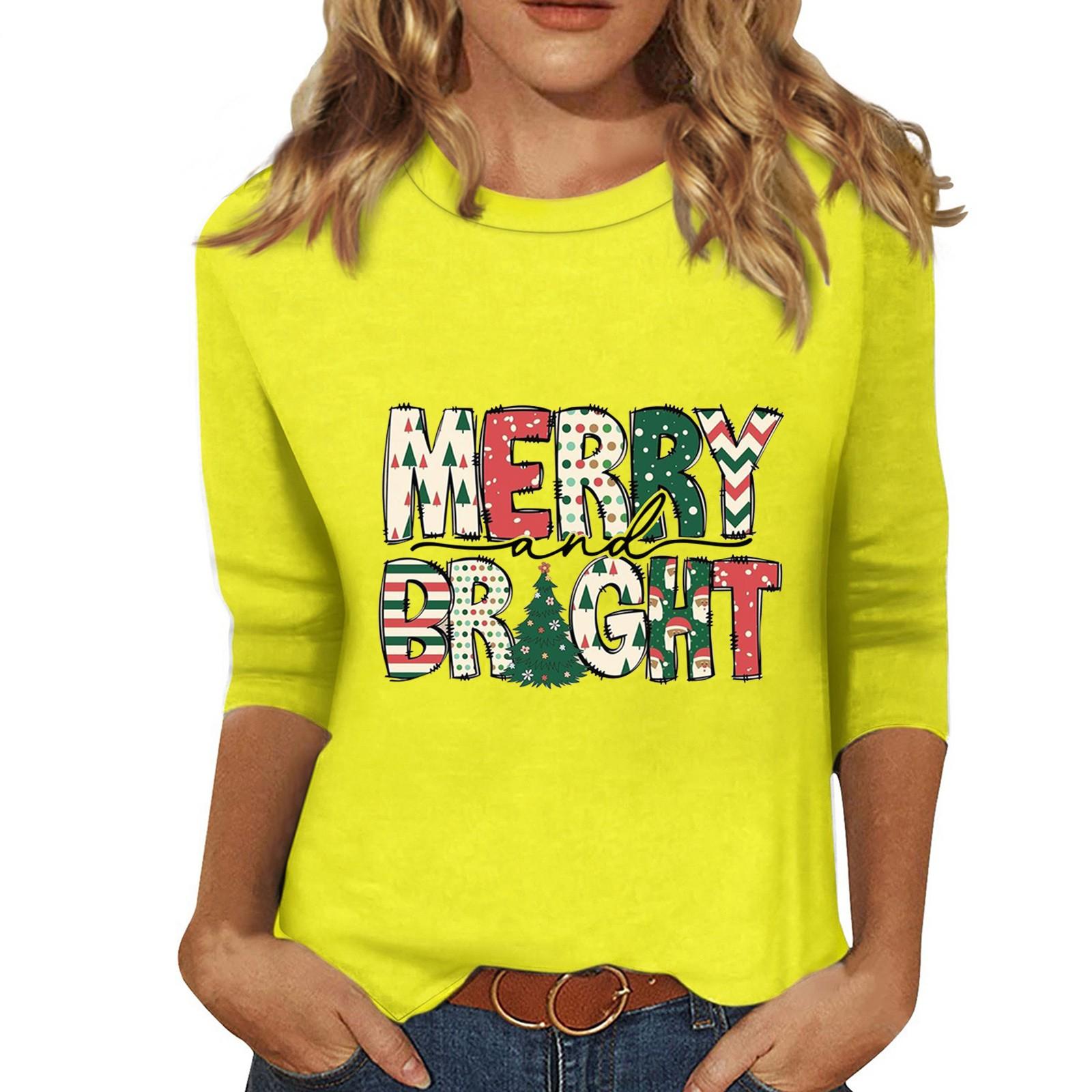 

Женская мода повседневная кофта с разрезом на рукаве 3/4 и принтом ко Дню святого Валентина с круглым вырезом XL жёлтый