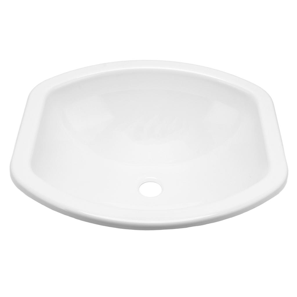 404x384x130mm White Vessel Sink Bowl Modern Acrylic 40mm Drain Hole for Caravans Campers Yachts Bathroom