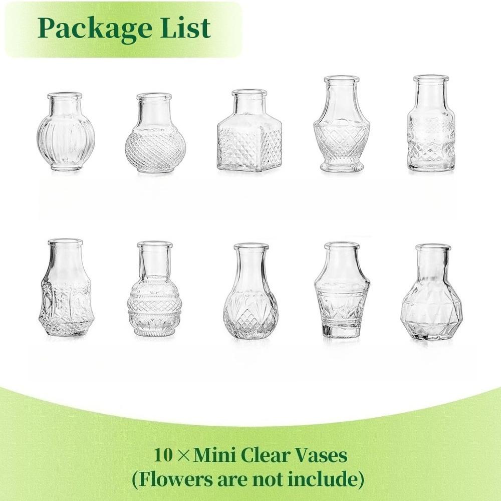 10/20Pcs Glass Bud Vases Clear Hydroponic Small Flower Vase for Centerpieces for Table Wedding Home Party Decoration