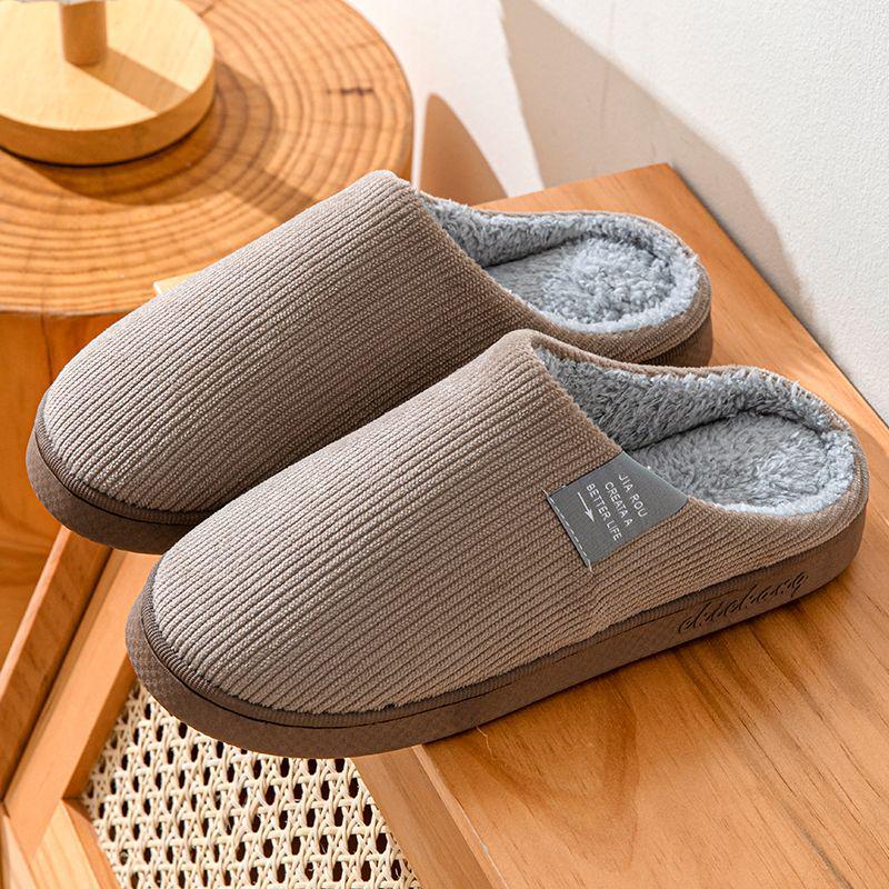 Women's and Men's Non-slip Winter Cotton Fur Slippers – Warm Home Footwear for Couples