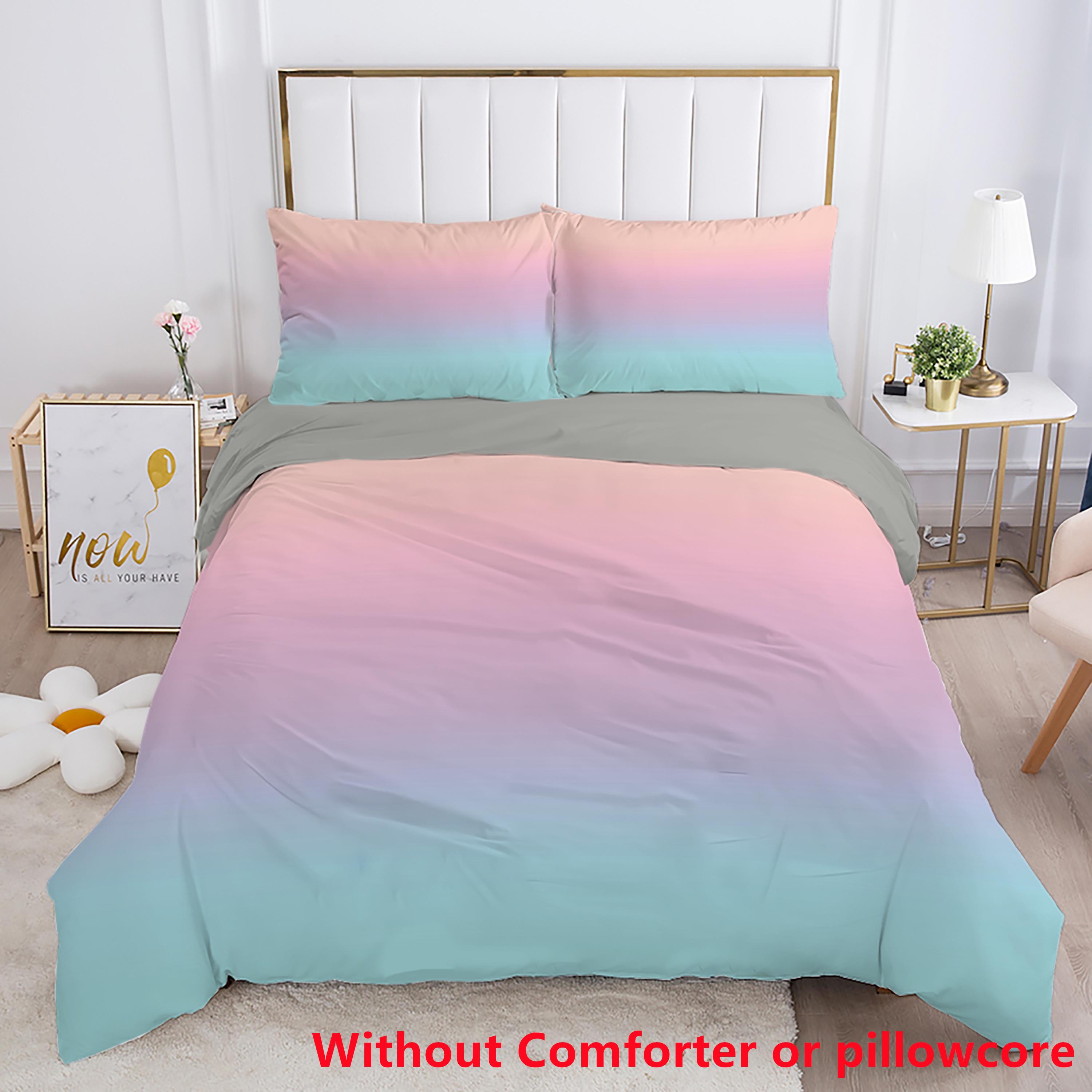 

Комплект пододеяльника Gradient Cloud Красочный принт Постельное белье Для девочек Женщин Спальня Декоративное покрывало Домашние комплекты пододеяльников 135x200cm 2pcs