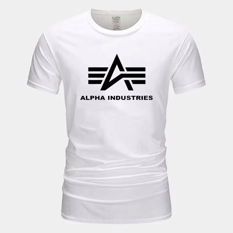 Printed Men's T-shirt, Men's Luxury Short Sleeved Casual Cotton T-shirt, Solid Color Summer Outfit, Y2K Street Top