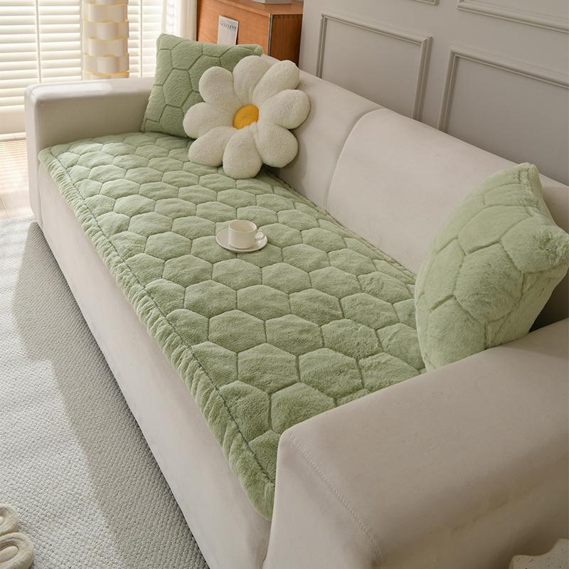 Thick Plush Sofa Cushion Non Slip Winter Warm Sofa Pad Simple Design Soft Cozy Sofa Cover