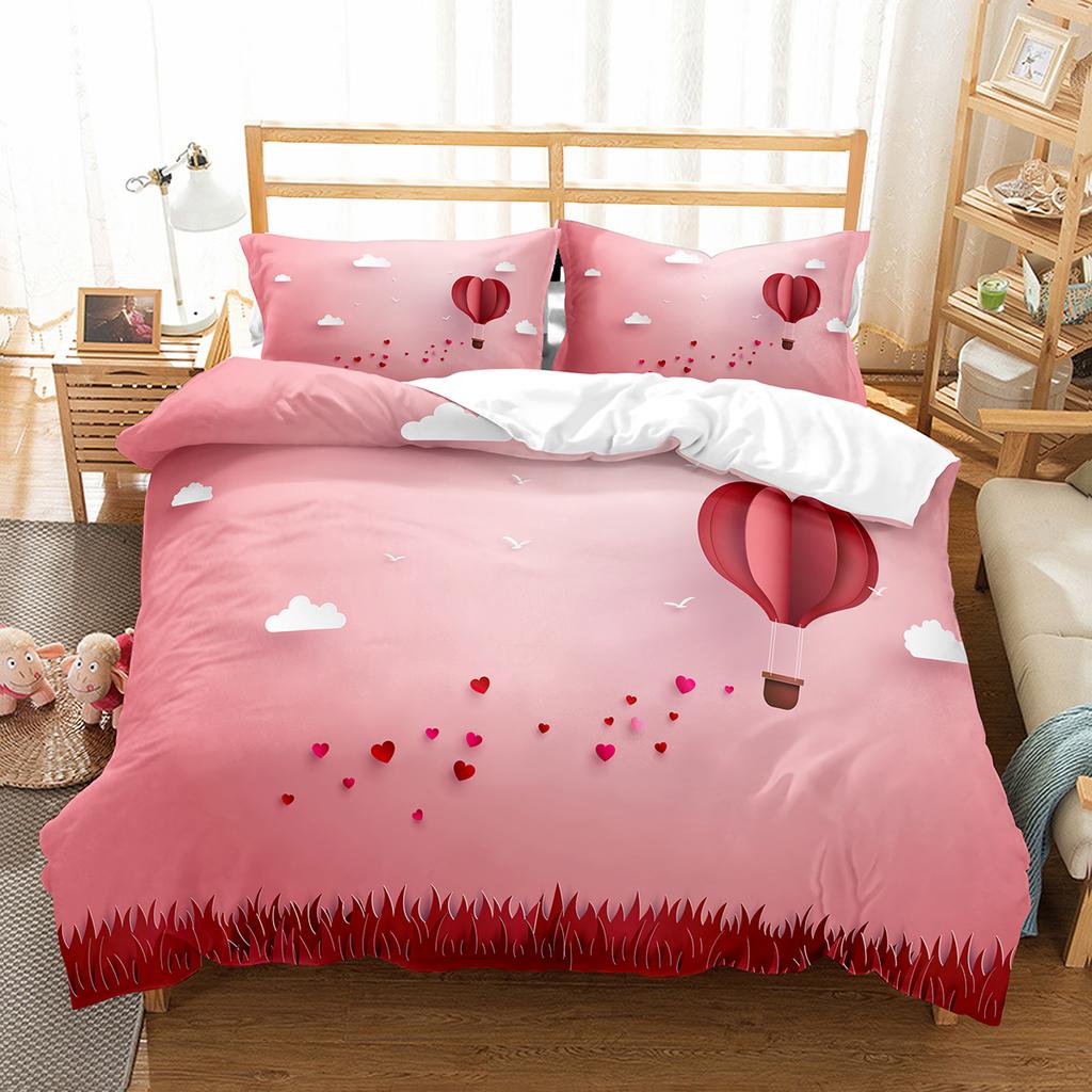 Air Balloon Duvet Cover Collection Single King Cartoon Animal Bedding Collection Cute Sika Deer Elephant Comforter Cover For Kids Teens