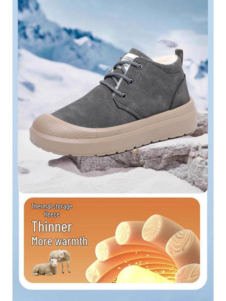 Men's Winter Plus Velvet Warm Snow Boots - Casual, Comfortable, Non-Slip Thick Sole Dad Shoes