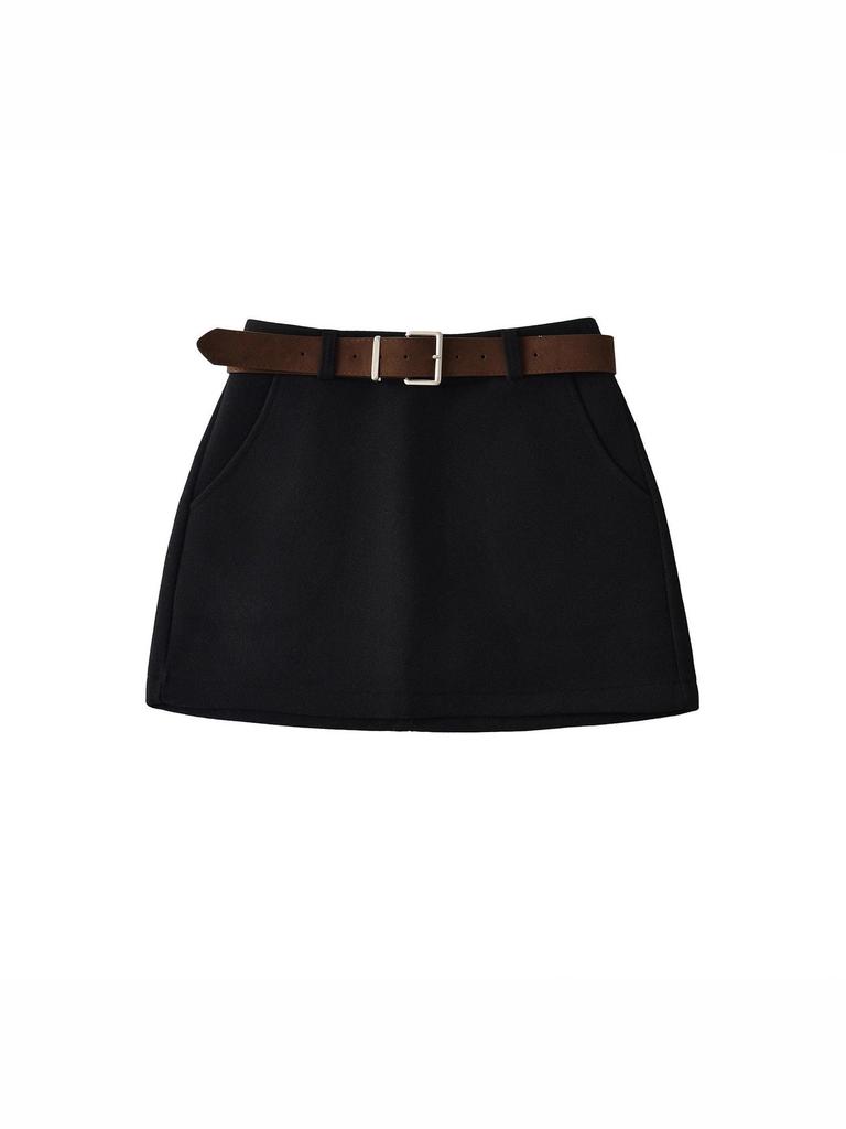 Gonna in lana retrò coreana da donna Autunno/Inverno 2025: Versatile Minigonna Aderente con Vita Petite