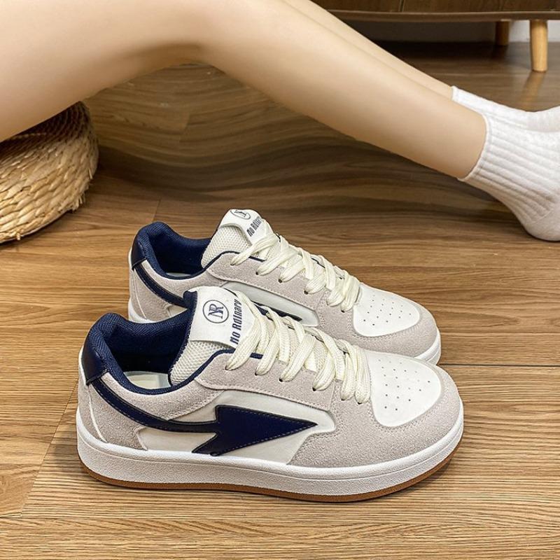 

College style little white shoes women s spring new running women s shoes versatile lace-up round head board shoes 40 синий