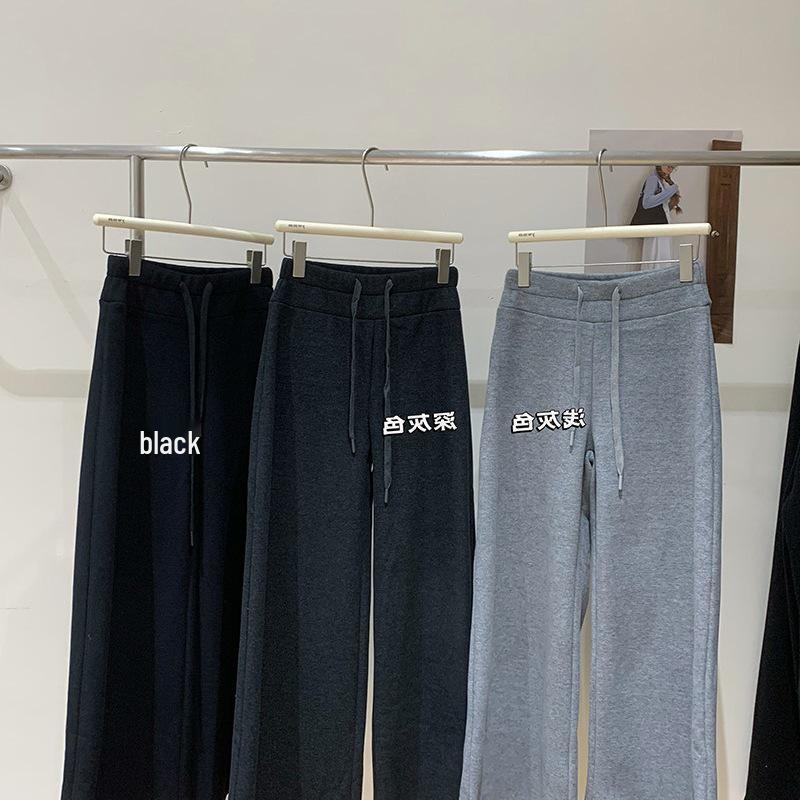 2025 Winter Korean High-Waisted Micro-Flare Pants: Versatile, Loose, Age-Reducing Women's Straight-Leg Trousers