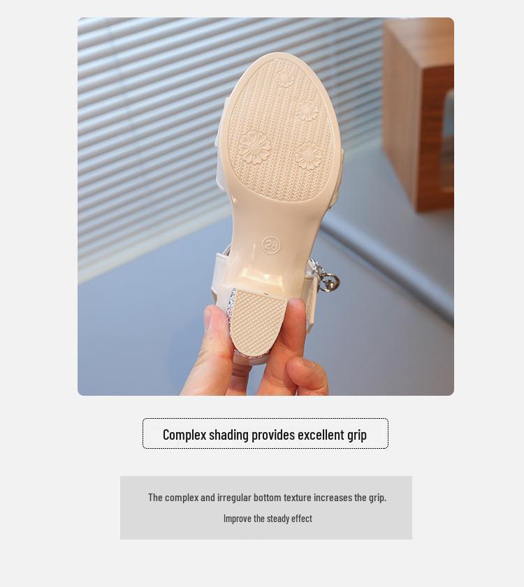 Kinder Sommer Strass Sandalen - Weiche Sohle, Rutschfest, Trendige High Heels für Mädchen