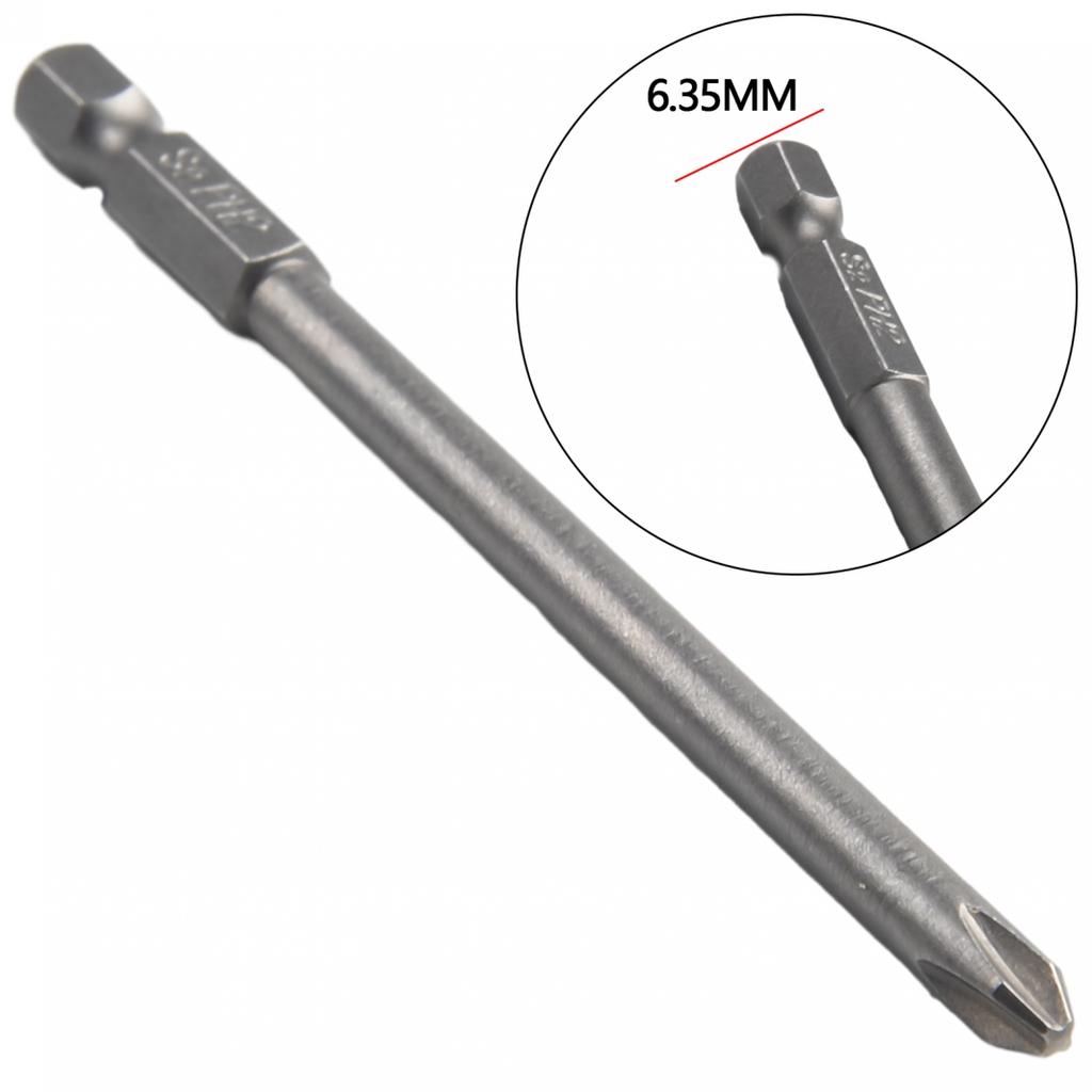 Home Screwdriver Bit Hand Tools 1/4inch 100mm Long 6Pcs/Set Cross Head