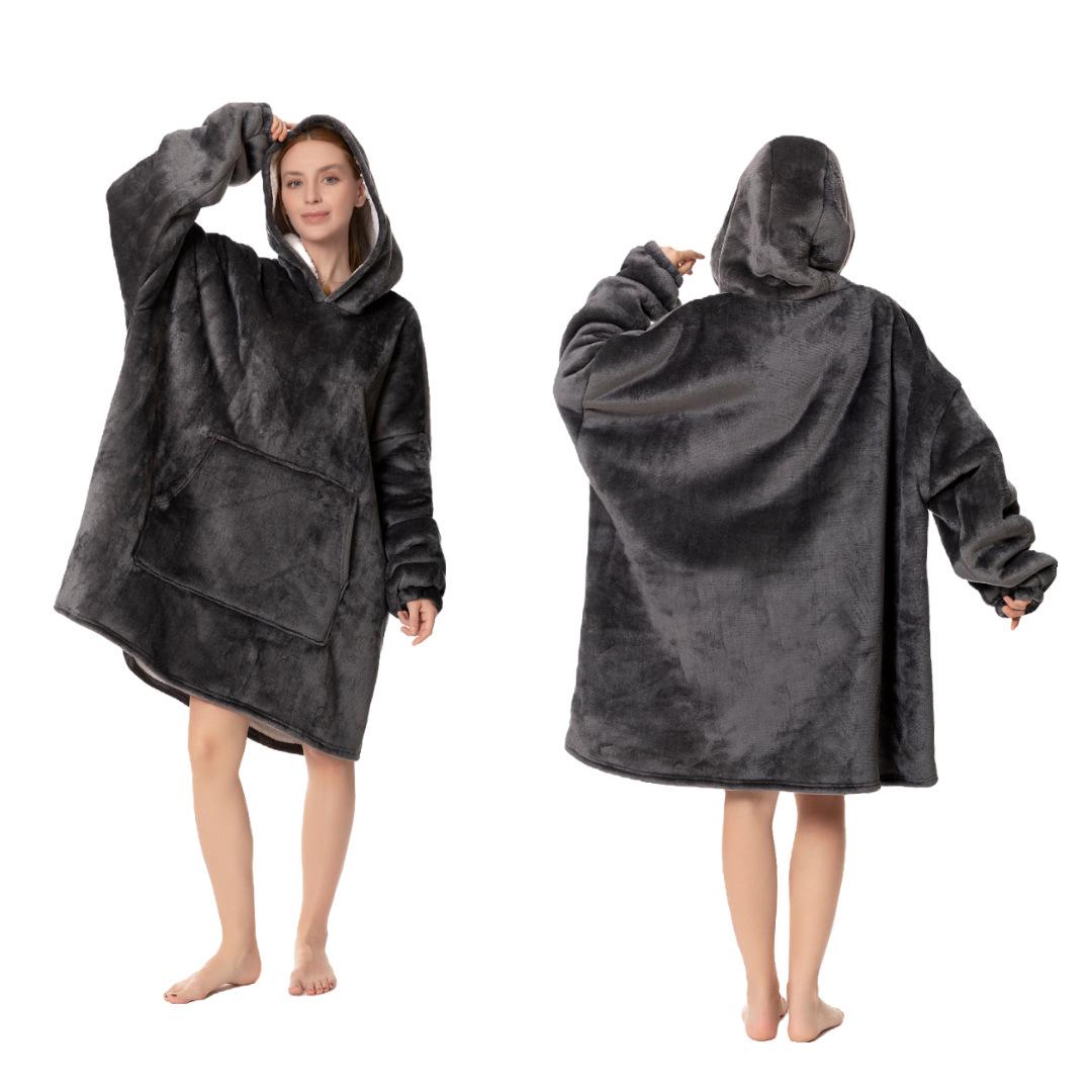 1Pcs Adult hooded sweatshirt, cold-weather clothing, home wear, flannel pajamas