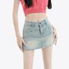 Einzigartiger Charme Helle Farbe Bustier Rock Unterrock Hose A-Linie Hohe Taille Hundert Paket Hüfte Kurzer Rock Damen Sommer Mode Denim Kurzer Rock