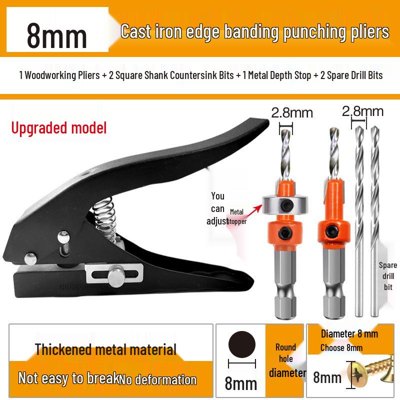 Handheld Cross-Border Sealing Strip Puncher - Flat Angle Woodworking Pliers with Metal Handle