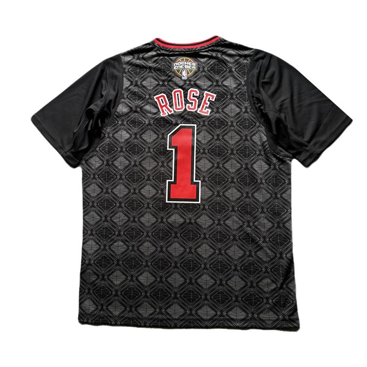 adidas NBA Fan Edition Derrick Rose Bulls 1 Latin Night Kurzarm Basketballtrikot Unisex Trikot D17120