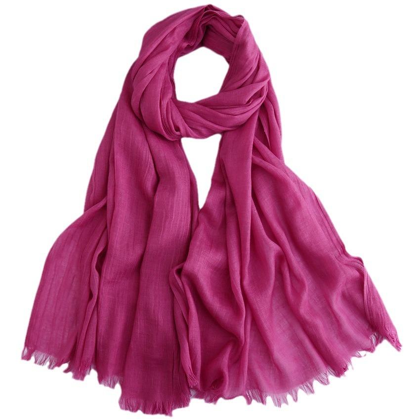 Foreign Trade Silk Scarf Cotton And Linen Headscarf Women'S Spring And Summer Solid Color Japanese And Korean Scarf Sun Protection Warm Shawl Hair