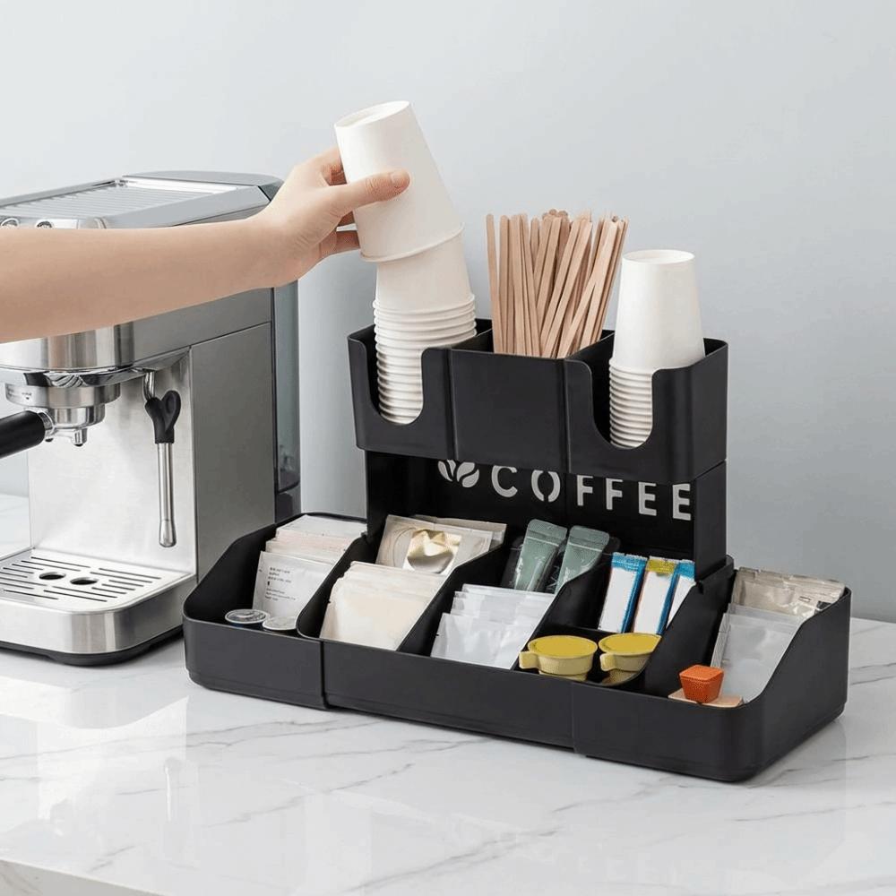 Plastic Disposable Paper Cup Holder Large Capacity Cup Dispenser Cup Straw Storage Rack  Office