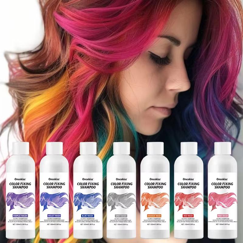 100 ml Farbfixierendes Lila Shampoo Farbe fixieren Grauhaarabdeckung Gelbstich nach dem Bleichen Haarfärbemittel Langanhaltend Nicht reizend Pflege