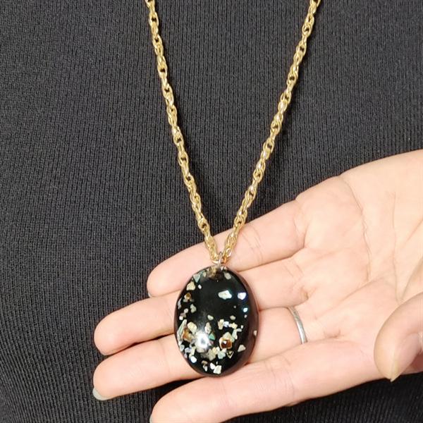 Цепочка-ожерелье  Глаз кошки  с подвеской-тюльпаном - Осенне-зимняя корейская мода