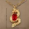 Copper Micro-inlaid Zircon Hip-hop Loong Ruby Pendant Necklace Temperament Light Luxury Niche Design.