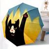1pc Flame Cat Auto Open/close, All-Season Portable Folding Umbrella for Women & Men, Travel, Everyday, Formal Events - Compact Luxury Parasol, Outdoor