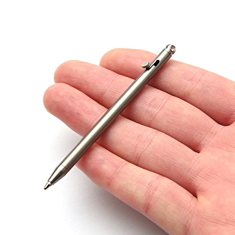 

Mini Titanium Alloy Bolt Action EDC Keychain Pen - Portable Travel Ballpoint