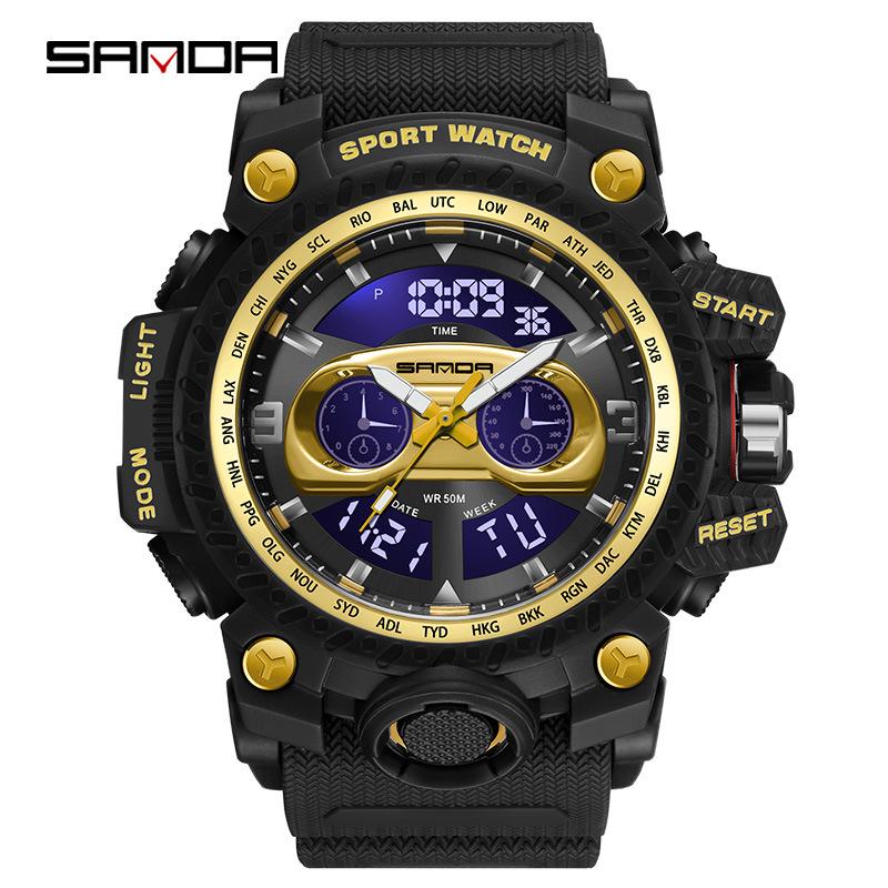 Fashionable Sanda 3153 Men's Multifunctional Sports Watch - Trendy and Creative Design