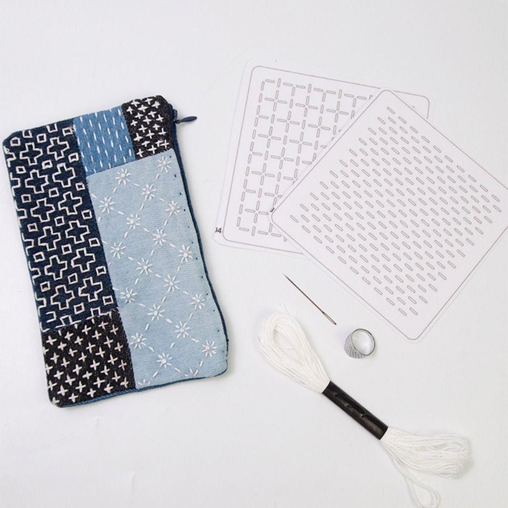 Water Soluble Sashiko Embroidery Beginner Set Hand Quilting Sewing Supplies  for Beginners