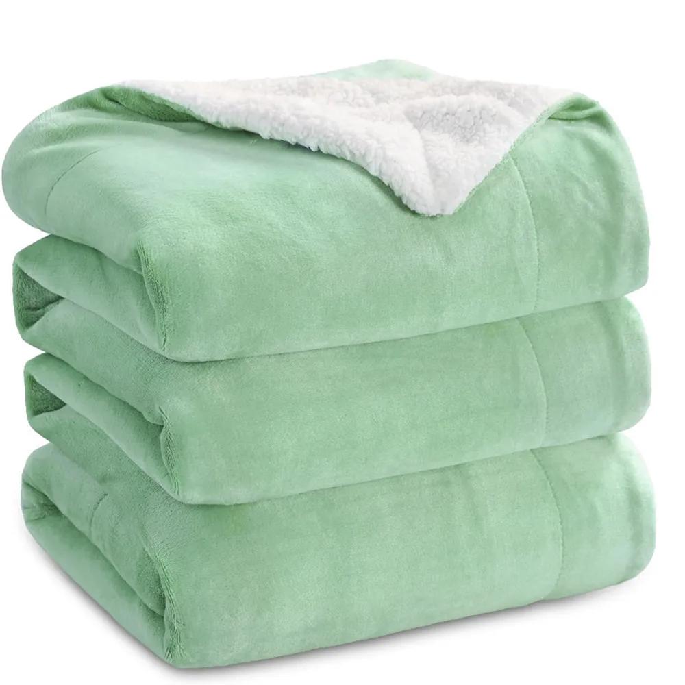 Modern Simple Best-selling Sherpa Lamb Wool Blanket Four Season Universal Solid Color Double-layer Flannel Office Nap Blanket